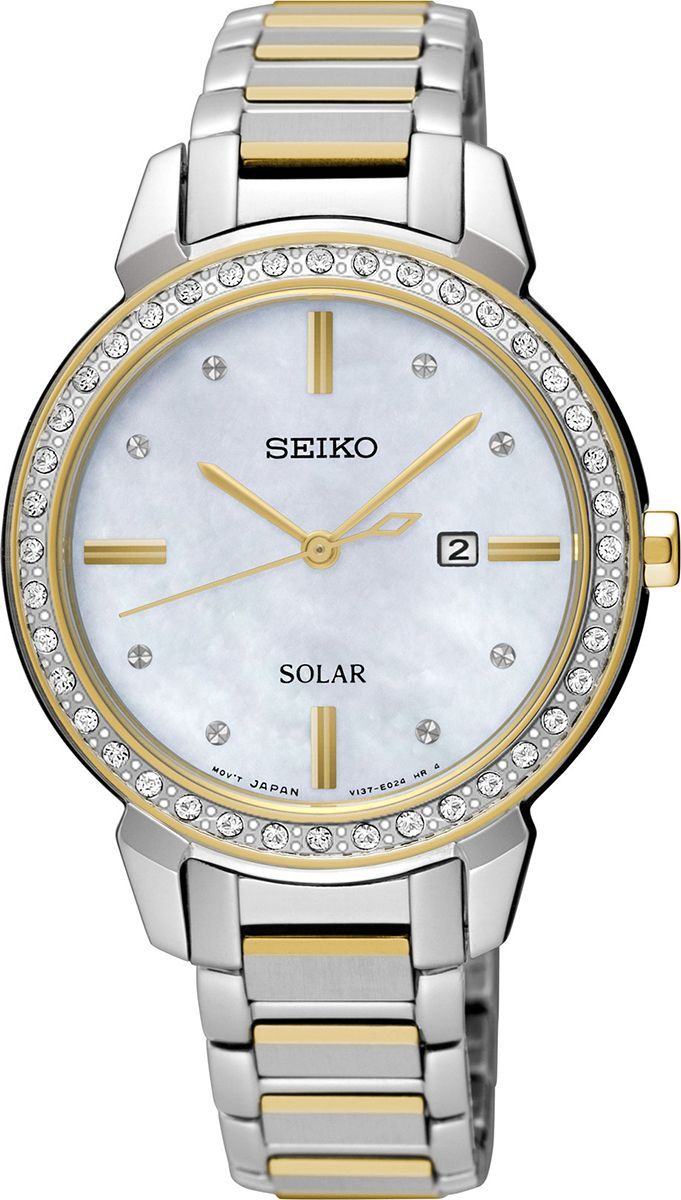 Seiko Solar  MOP Dial 32.1 mm Quartz Watch For Women - 1