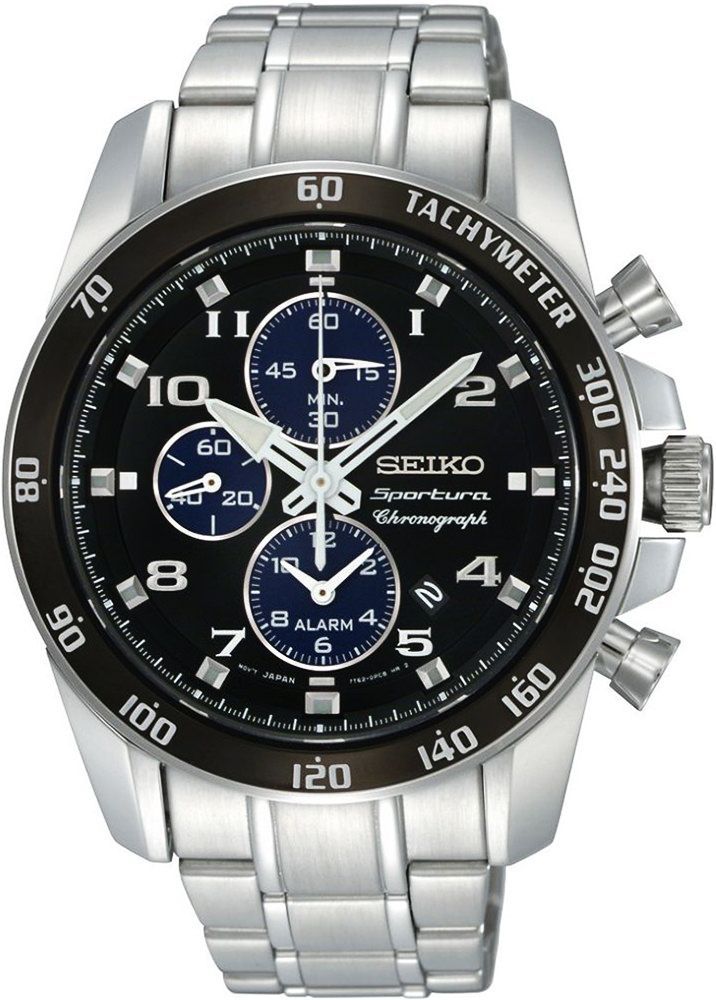 Seiko Sportura 42 mm Watch in Black Dial