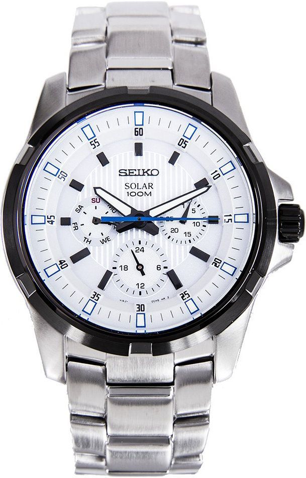 Seiko Solar  White Dial 45 mm Quartz Watch For Men - 1