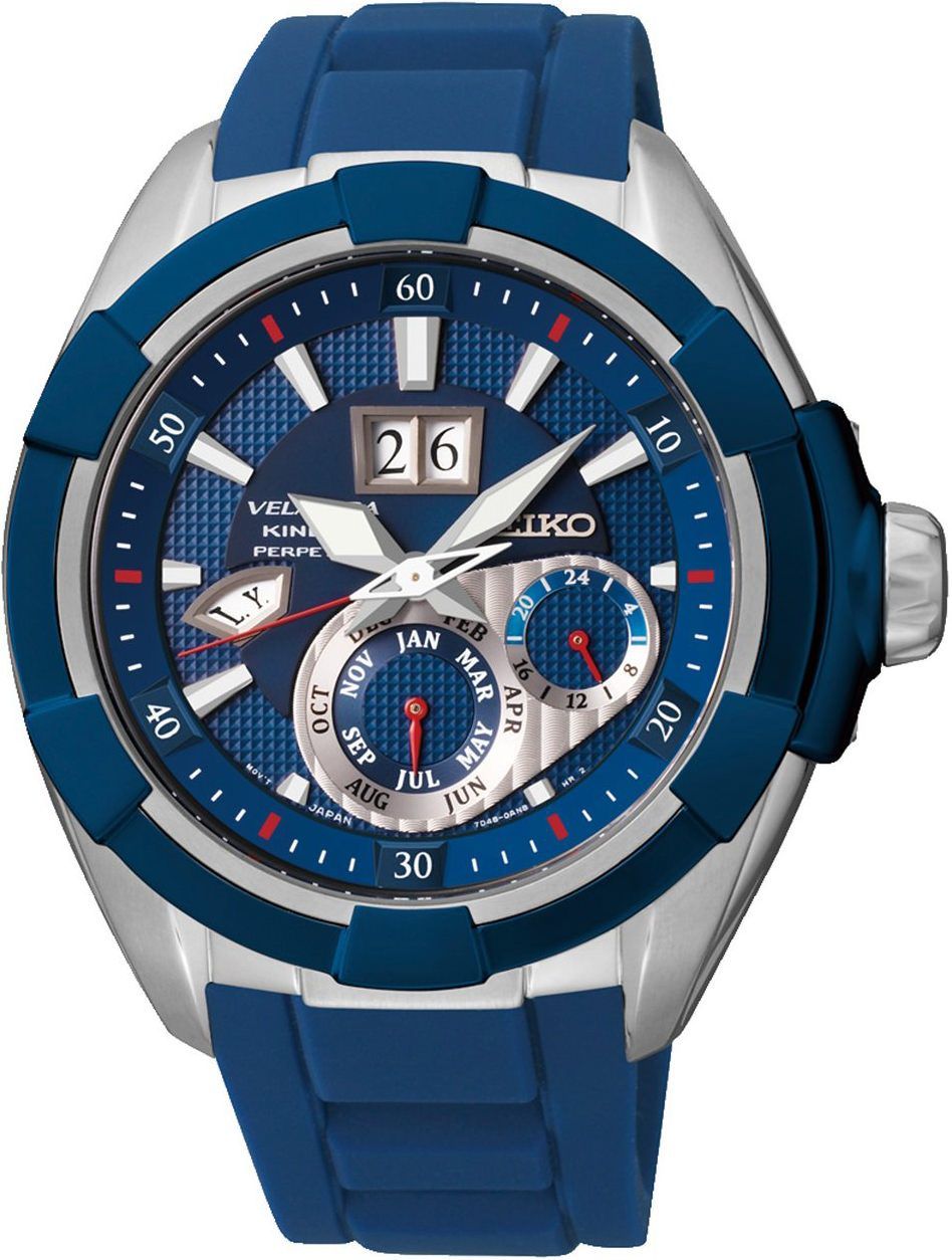 Seiko Velatura Kinetic Perpetual Blue Dial 46.3 mm Quartz Watch For Men - 1