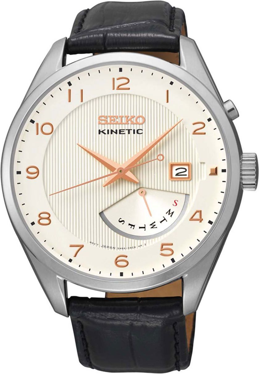 Seiko Kinetic  White Dial 42 mm Quartz Watch For Men - 1