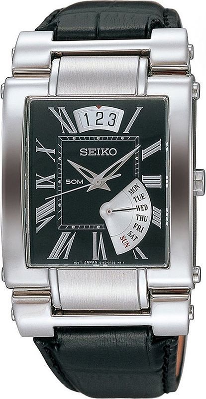 Seiko  38 mm Watch in Black Dial For Men - 1