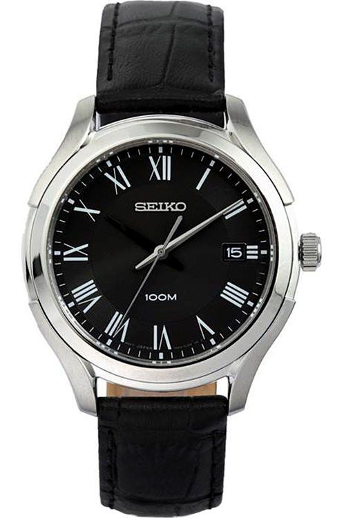 Seiko Dress  Black Dial 40 mm Quartz Watch For Men - 1