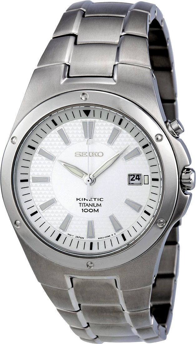 Seiko Kinetic  White Dial 41 mm Quartz Watch For Men - 1