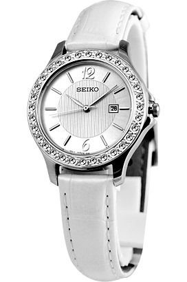 Seiko  30 mm Watch in Silver Dial For Women - 1