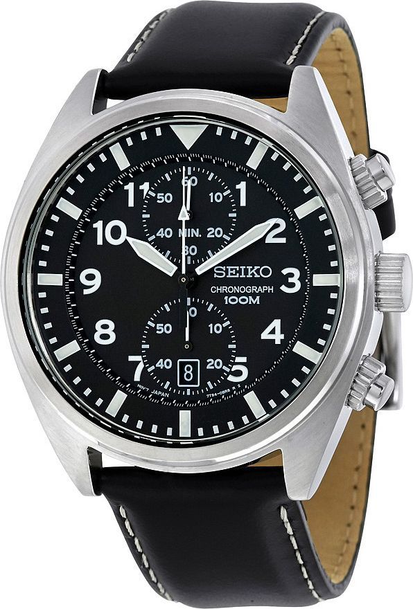 Seiko  40 mm Watch in Black Dial For Men - 1