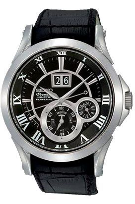 Seiko Kinetic Perpetual 42 mm Watch in Black Dial For Men - 1