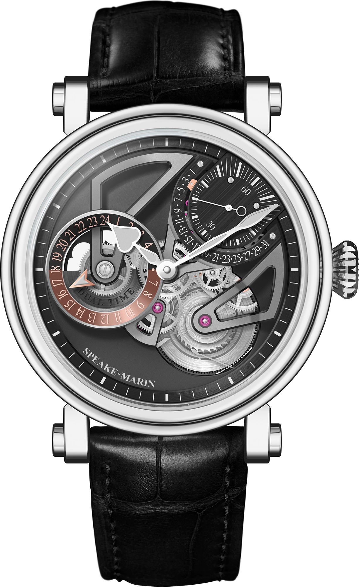Speake-Marin One & Two Openworked Dual Time Skeleton Dial 42 mm Automatic Watch For Men - 1