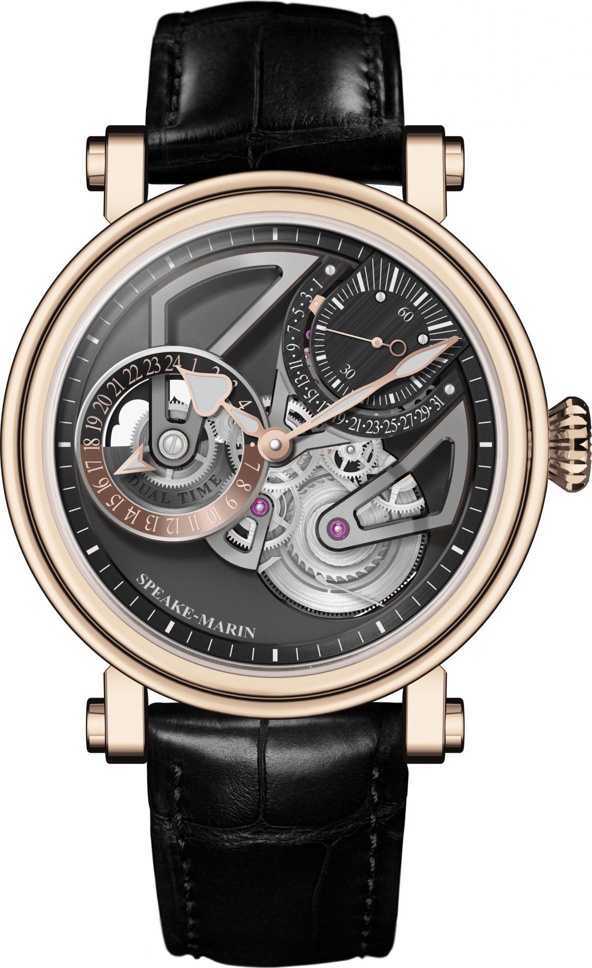 Speake-Marin One & Two Openworked Dual Time Skeleton Dial 42 mm Automatic Watch For Men - 1