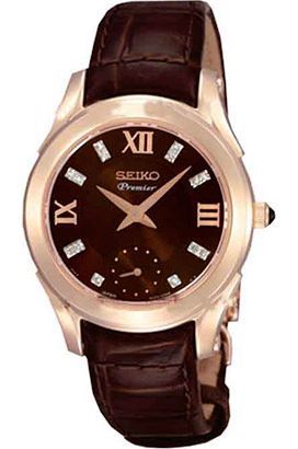 Seiko Premier Small Second Hand Brown Dial 31 mm Quartz Watch For Women - 1