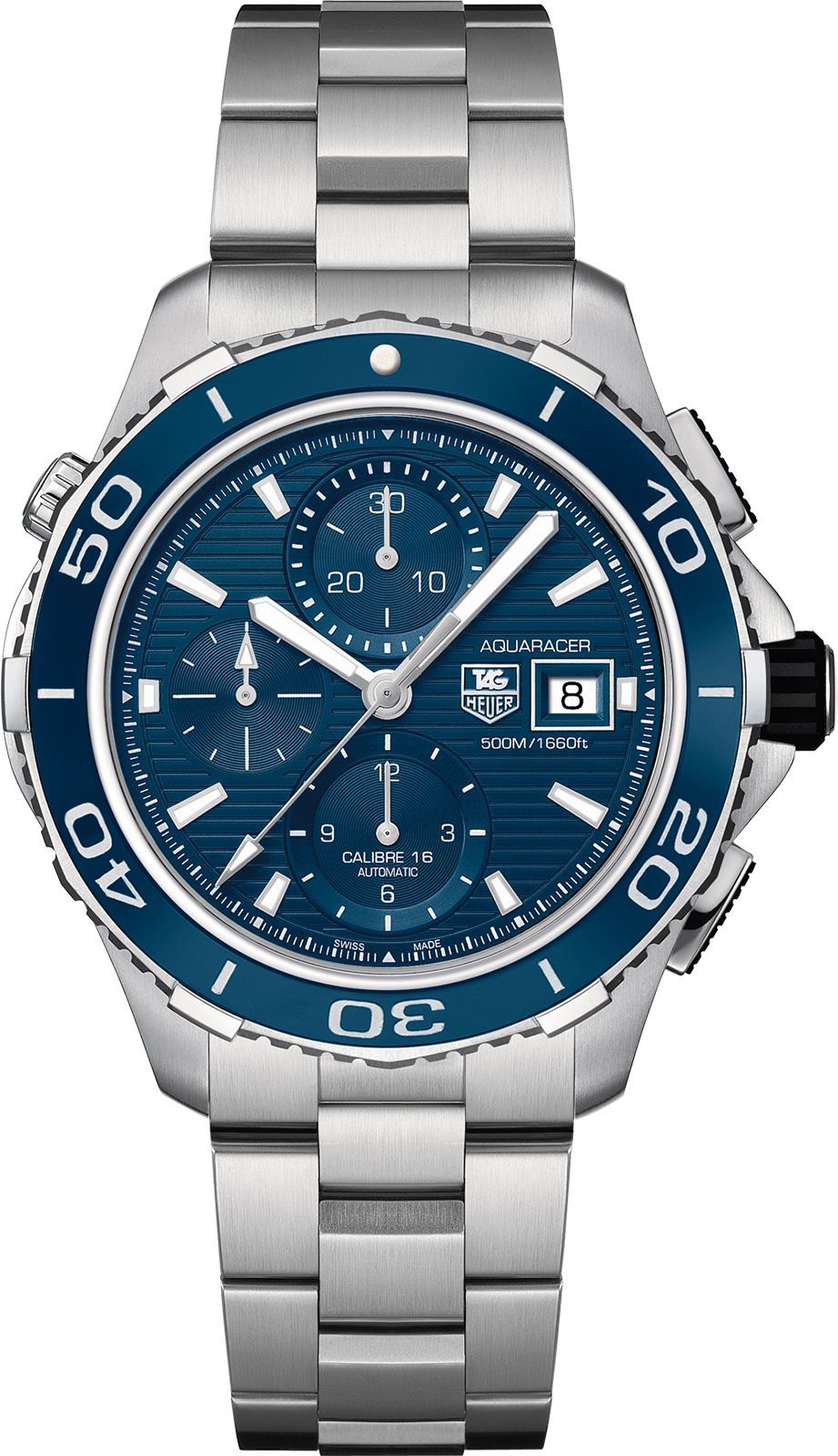 TAG Heuer Calibre 16 43 mm Watch in Blue Dial For Men - 1