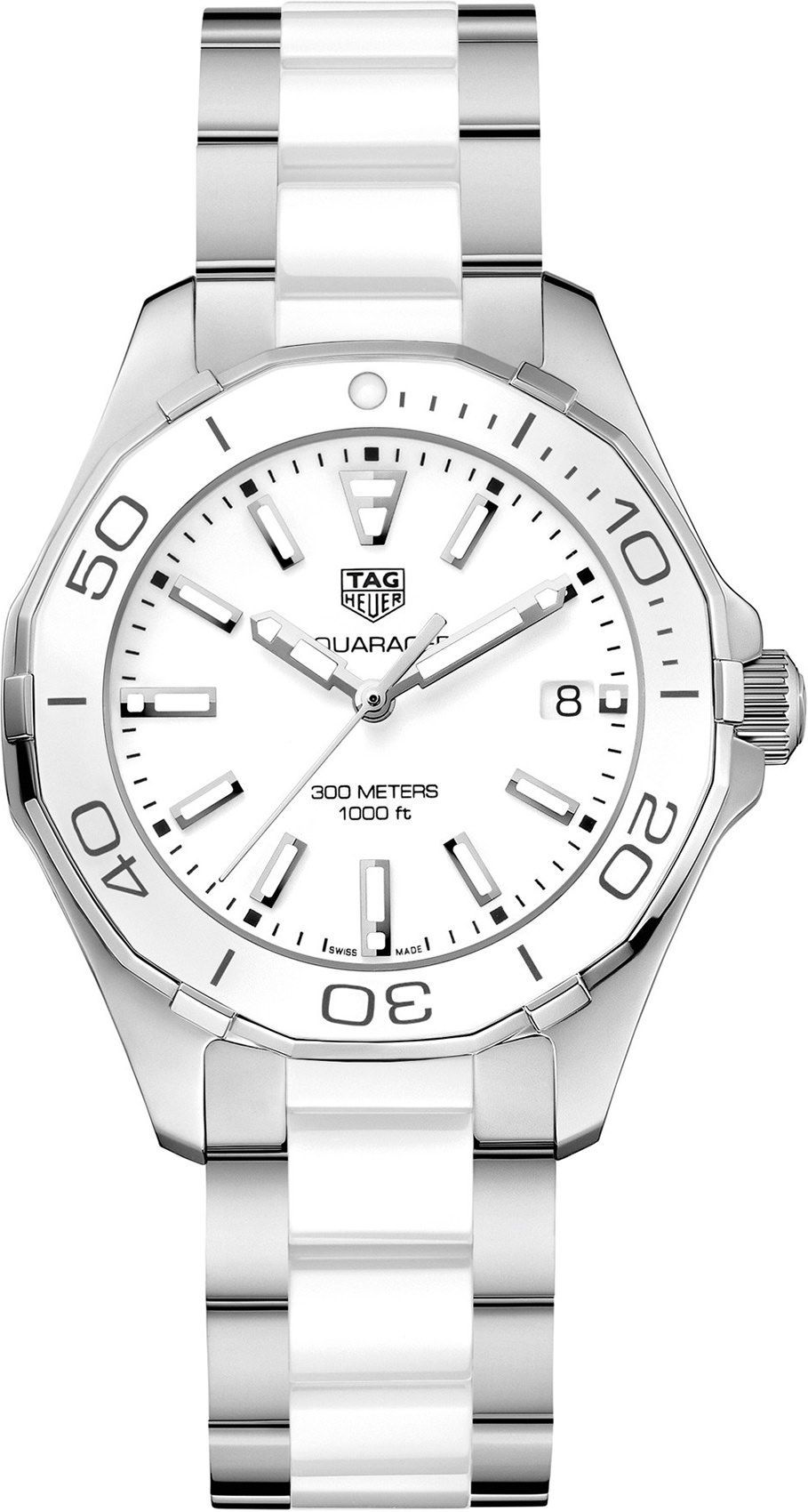 TAG Heuer Aquaracer  White Dial 35 mm Quartz Watch For Women - 1