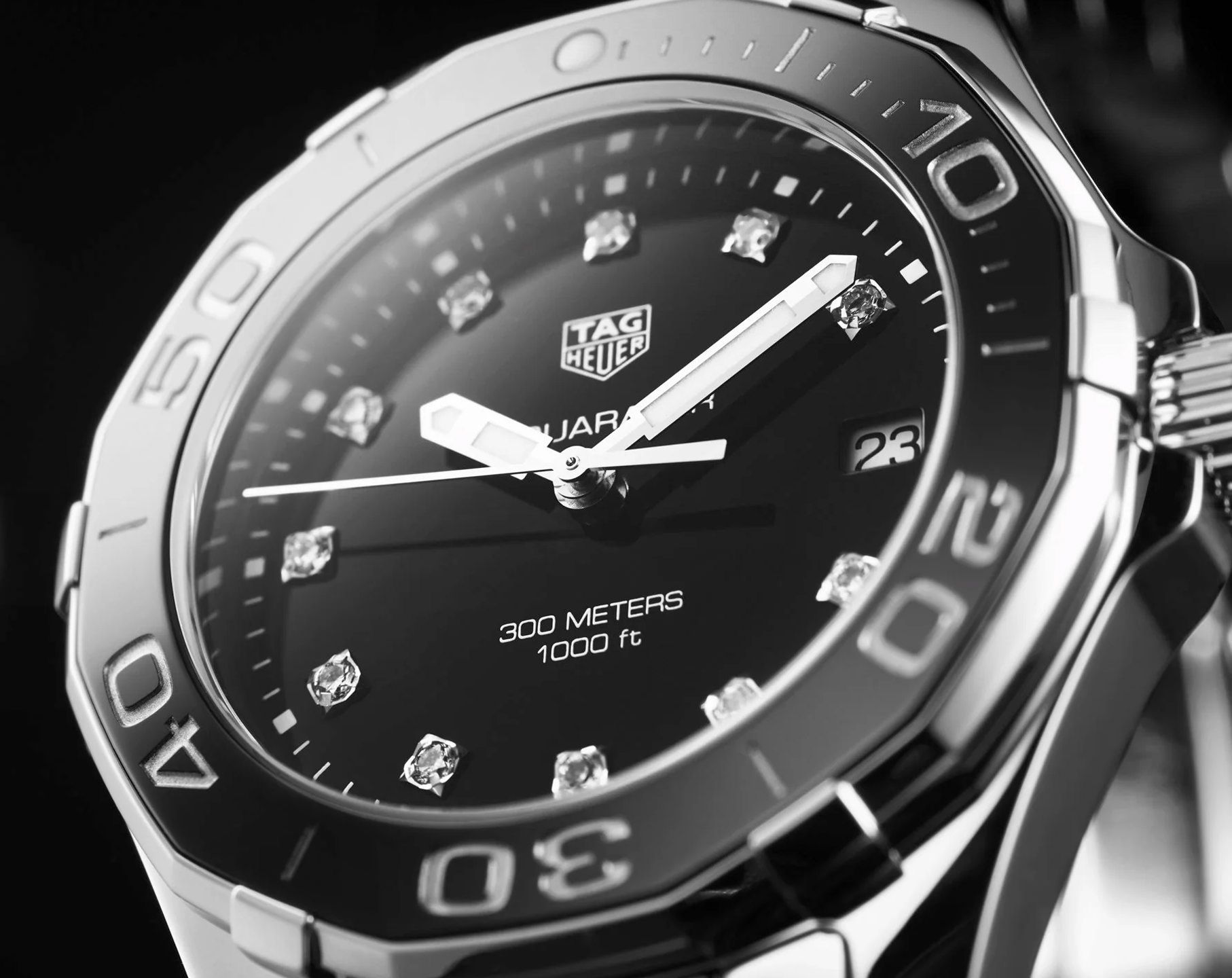 TAG Heuer Aquaracer Professional 300 Black Dial 35 mm Quartz Watch For Women - 5