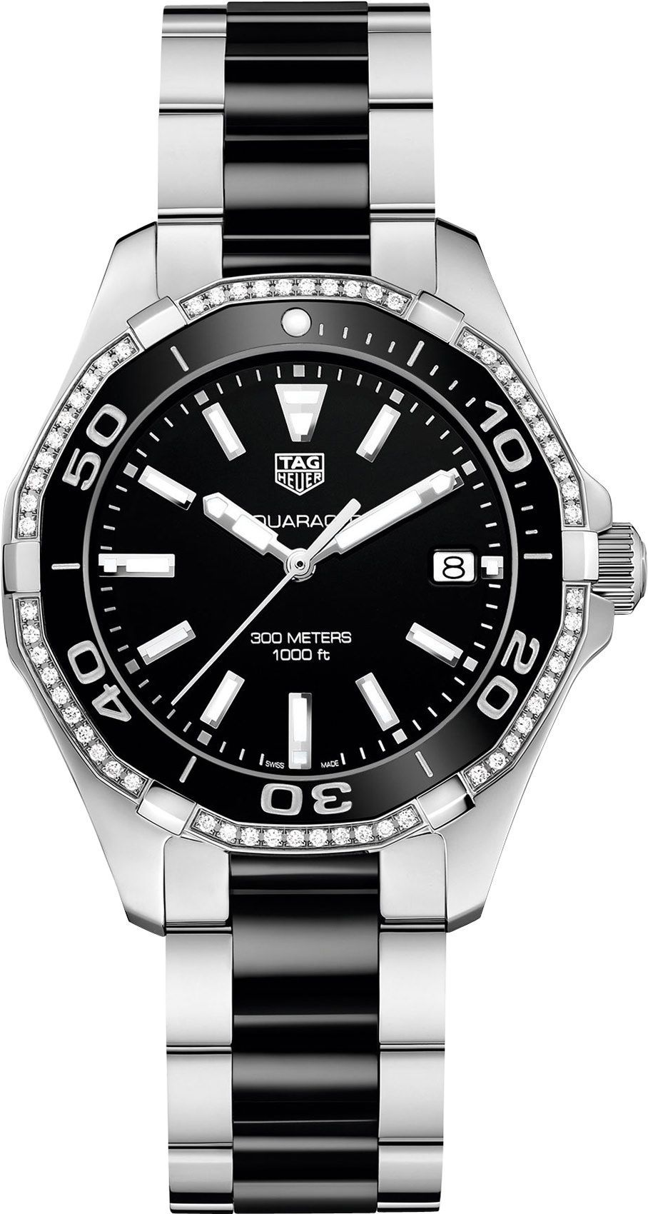 TAG Heuer Aquaracer  Black Dial 35 mm Quartz Watch For Women - 1