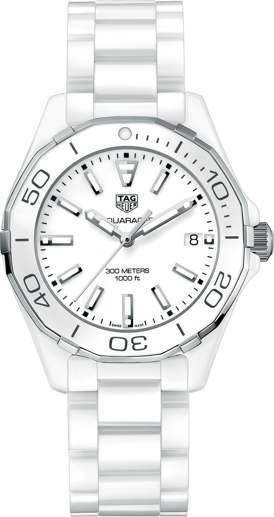 TAG Heuer Aquaracer  White Dial 35 mm Quartz Watch For Women - 1