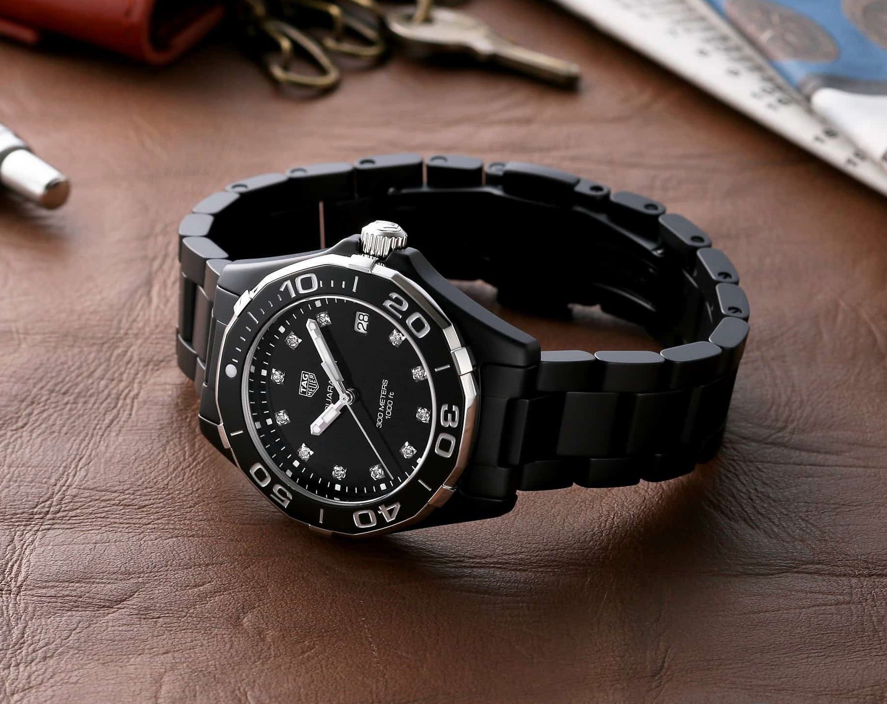 TAG Heuer Aquaracer Professional 300 Black Dial 35 mm Quartz Watch For Women - 4