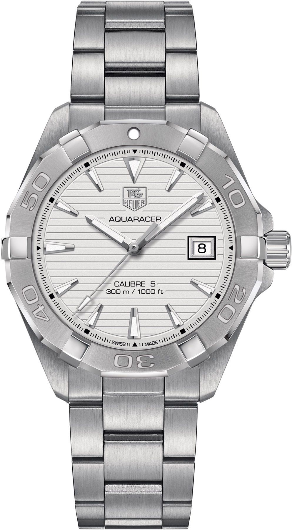 TAG Heuer Aquaracer Calibre 5 Silver Dial 41 mm Automatic Watch For Men - 1