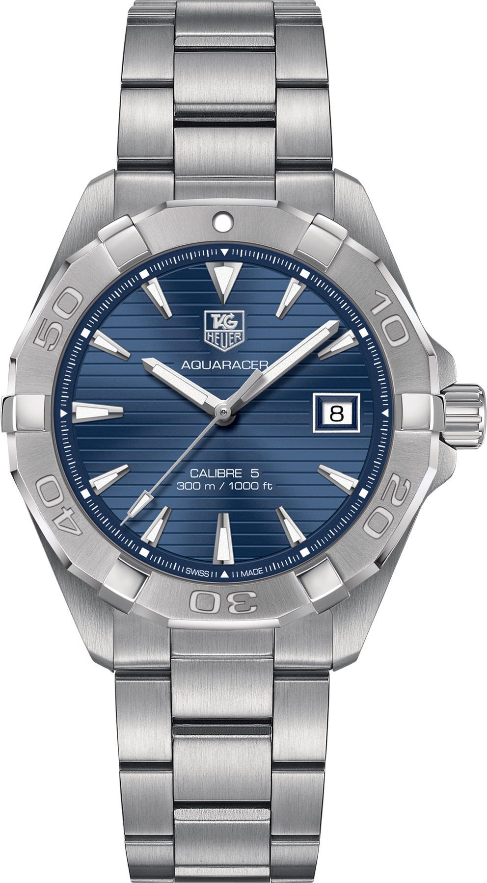 TAG Heuer Calibre 5 40.5 mm Watch in Blue Dial For Men - 1