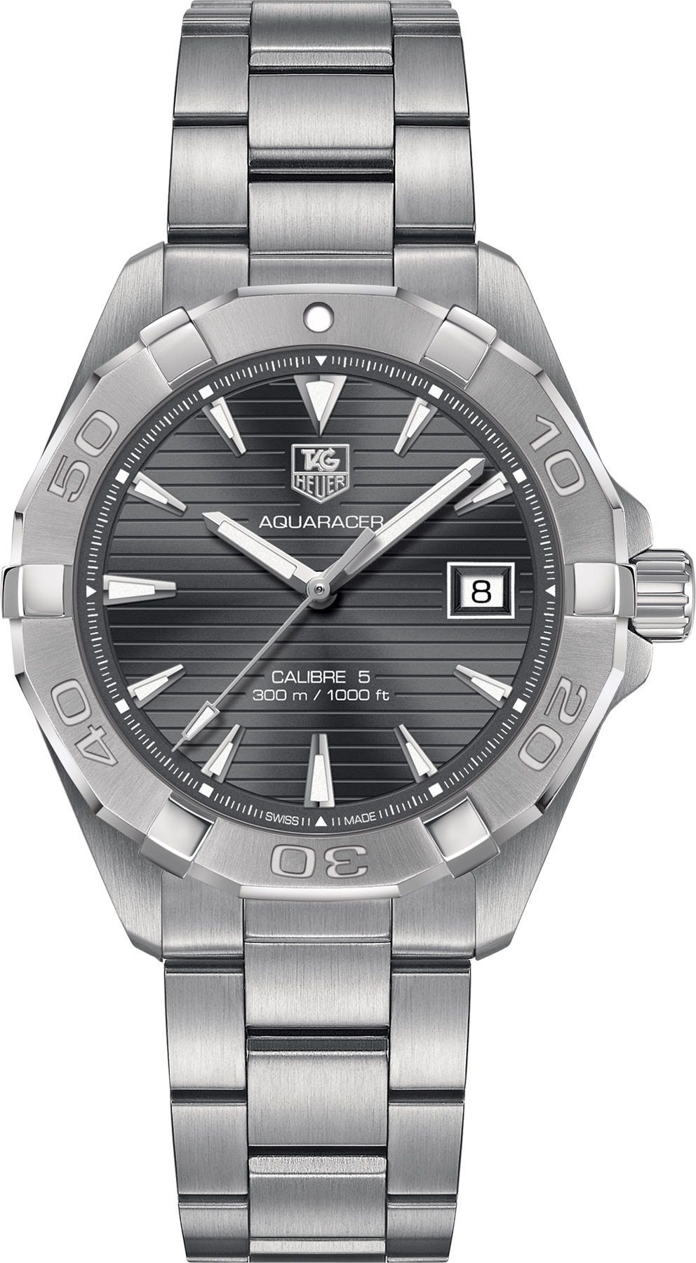 TAG Heuer Calibre 5 40.5 mm Watch in Anthracite Dial For Men - 1