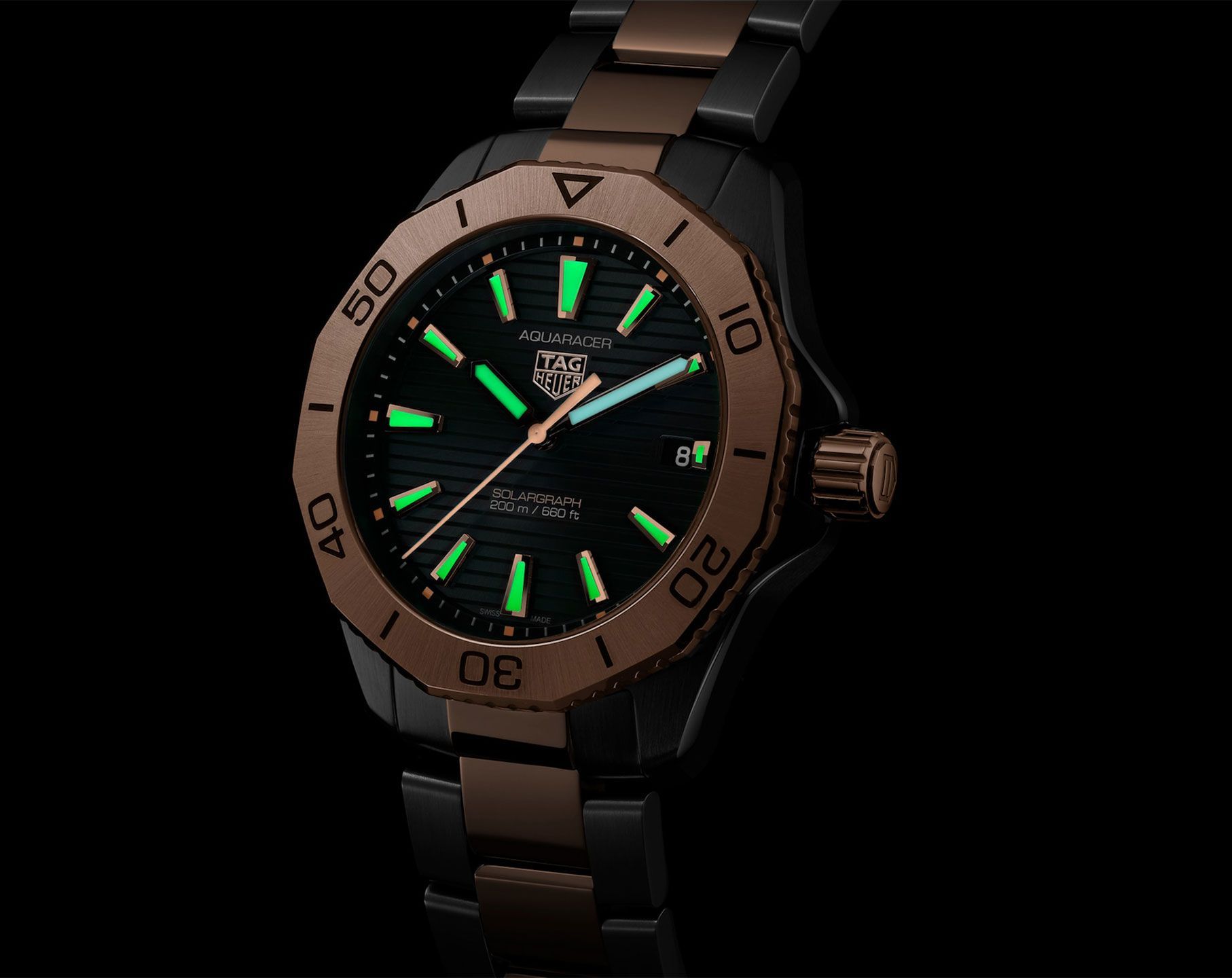 TAG Heuer Aquaracer Professional 200 Black Dial 40 mm Solar Powered Watch For Men - 7