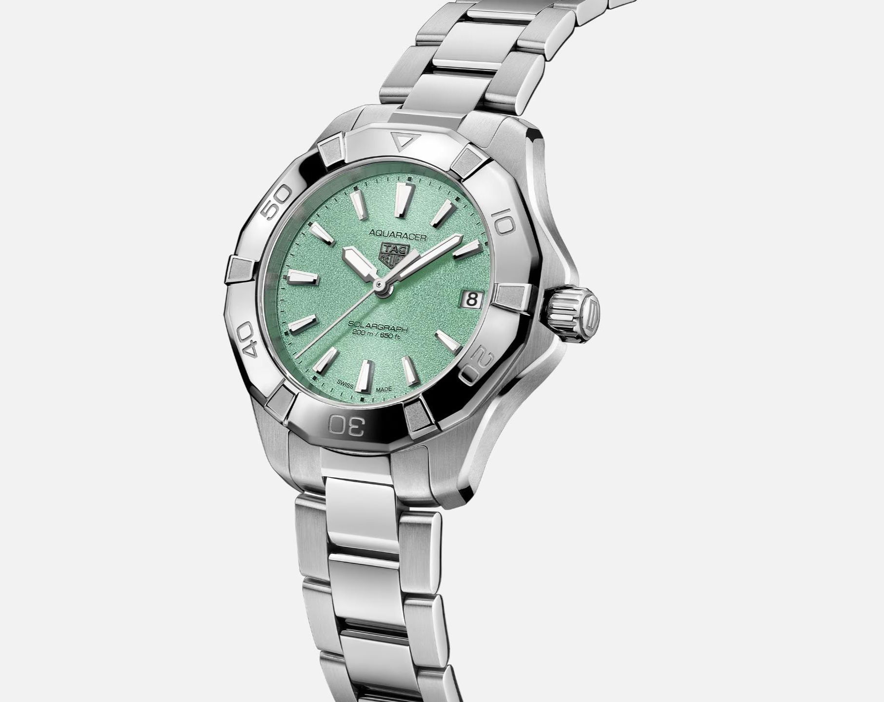 TAG Heuer Aquaracer Professional 200 Green Dial 34 mm Solar Powered Watch For Women - 7