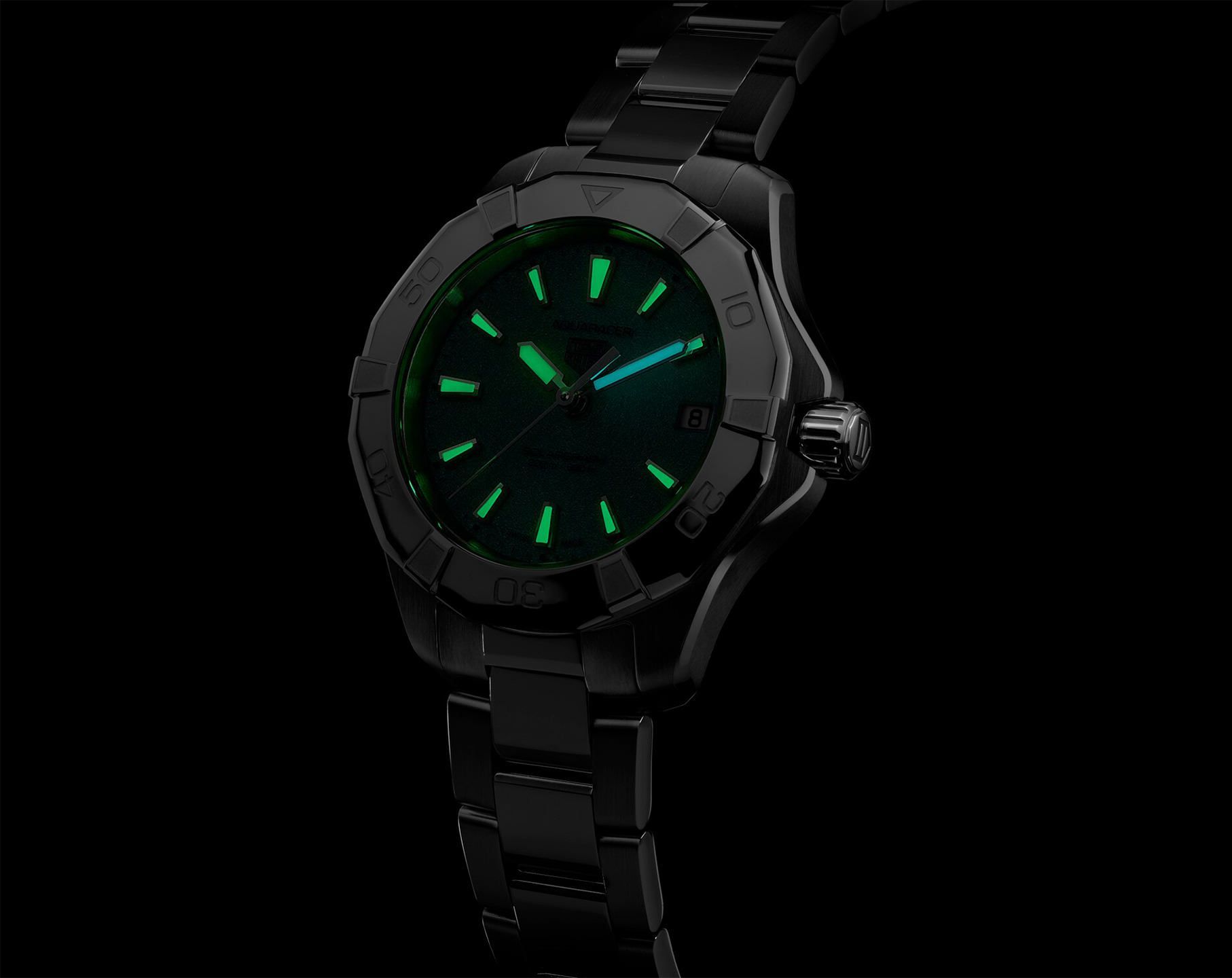 TAG Heuer Aquaracer Professional 200 Green Dial 34 mm Solar Powered Watch For Women - 9