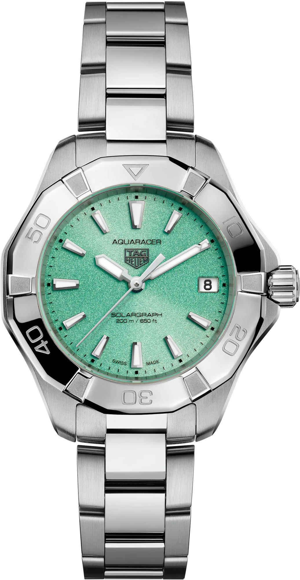 TAG Heuer Aquaracer Professional 200 Green Dial 34 mm Solar Powered Watch For Women - 1