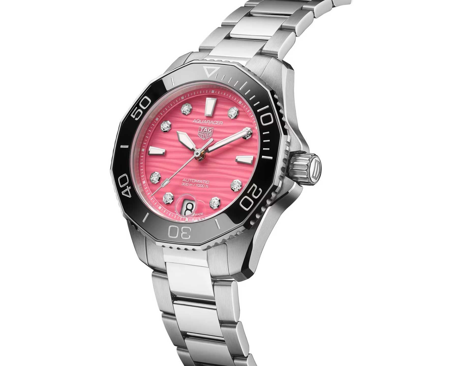 TAG Heuer Aquaracer Professional 300 Pink Dial 36 mm Automatic Watch For Women - 3