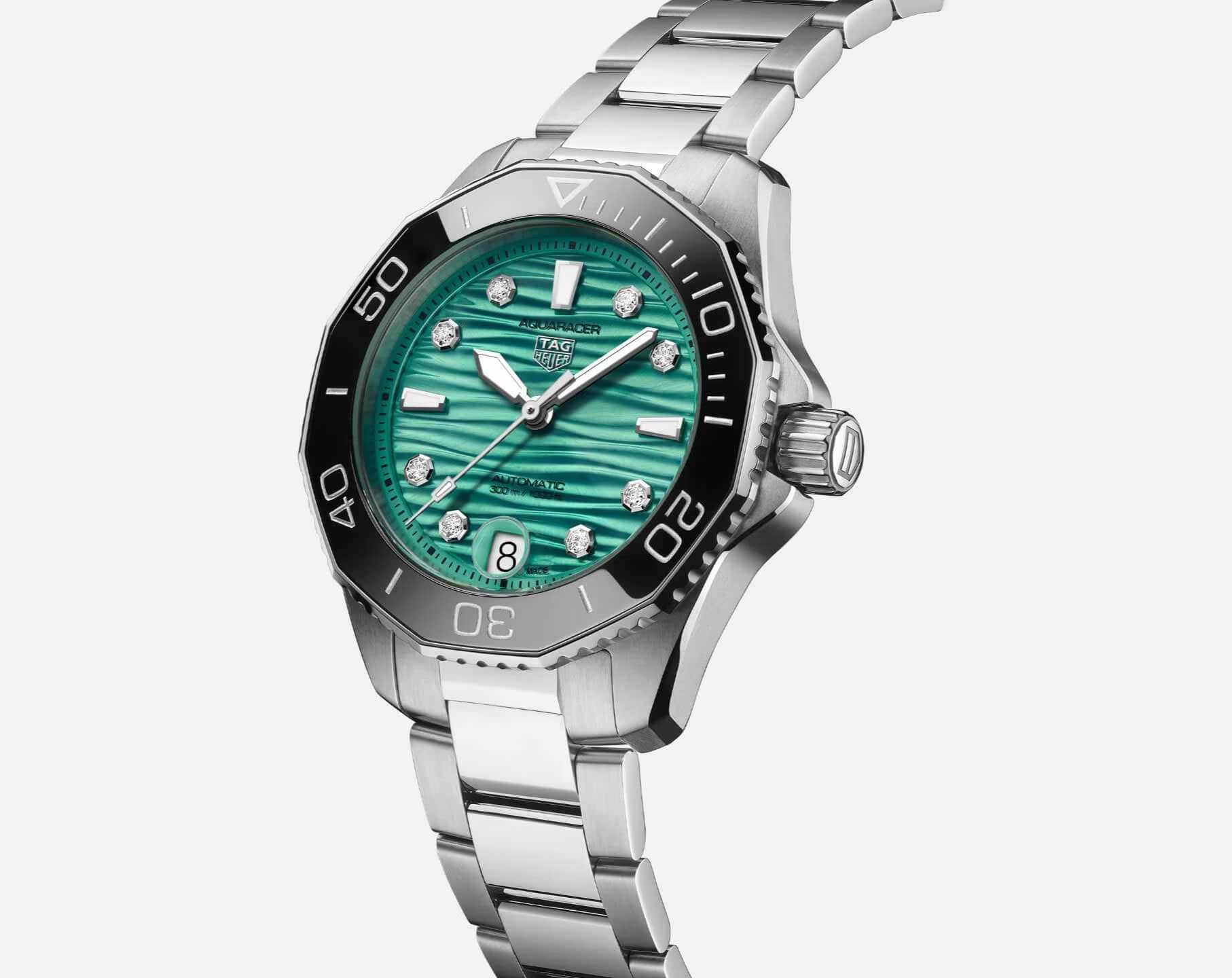 TAG Heuer Aquaracer Professional 300 Green Dial 36 mm Automatic Watch For Women - 3