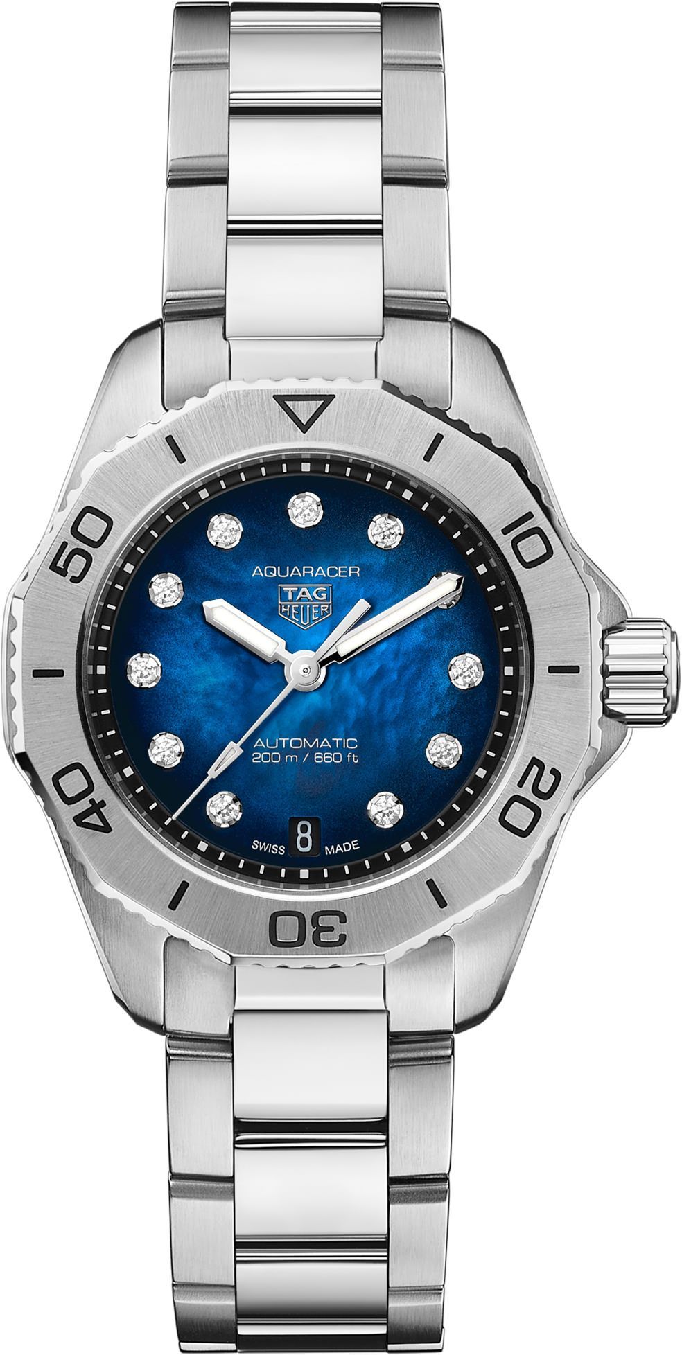 TAG Heuer Aquaracer Professional 200 Blue Dial 30 mm Automatic Watch For Women - 1