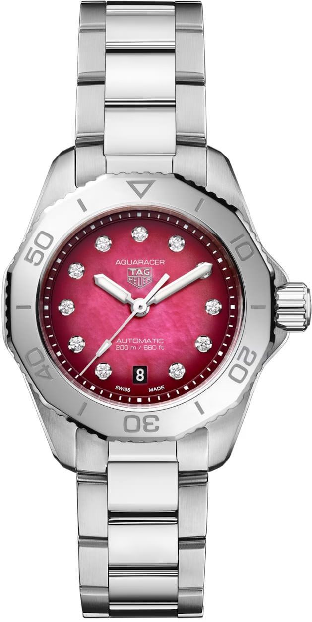 TAG Heuer Aquaracer Professional 200 Red Dial 30 mm Automatic Watch For Women - 1