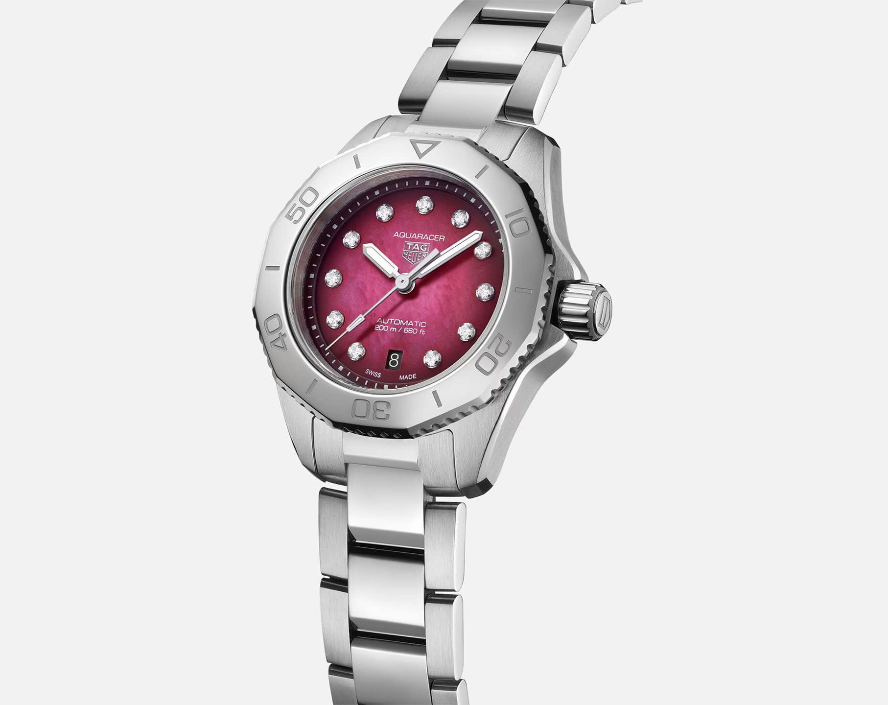 TAG Heuer Aquaracer Professional 200 Red Dial 30 mm Automatic Watch For Women - 3