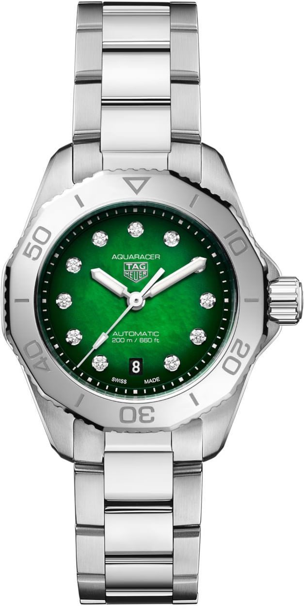 TAG Heuer Aquaracer Professional 200 Green Dial 30 mm Automatic Watch For Women - 1