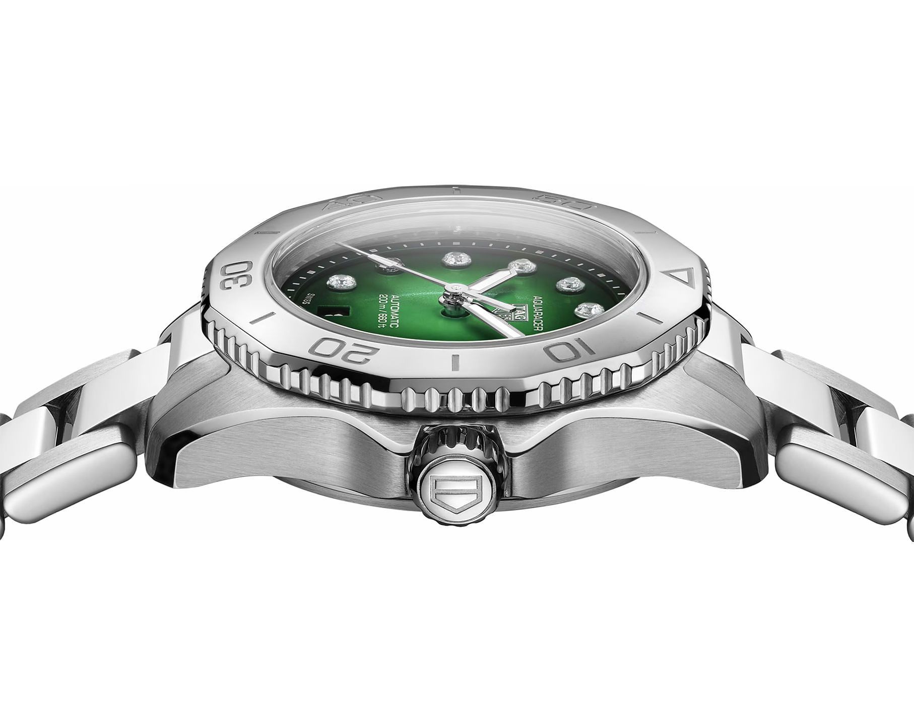 TAG Heuer Aquaracer Professional 200 Green Dial 30 mm Automatic Watch For Women - 5