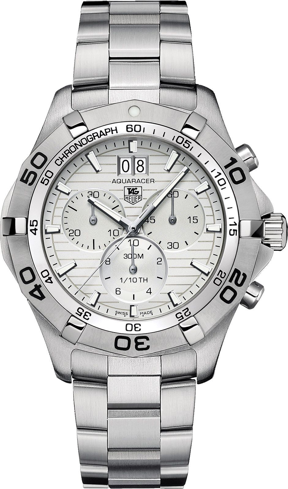 TAG Heuer  43 mm Watch in White Dial For Men - 1