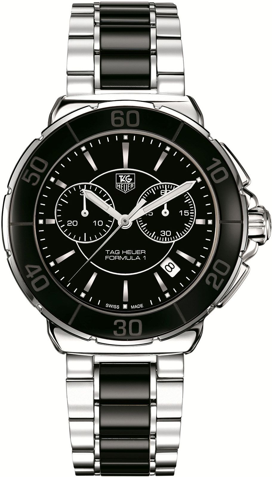 TAG Heuer  41 mm Watch in Black Dial For Men - 1