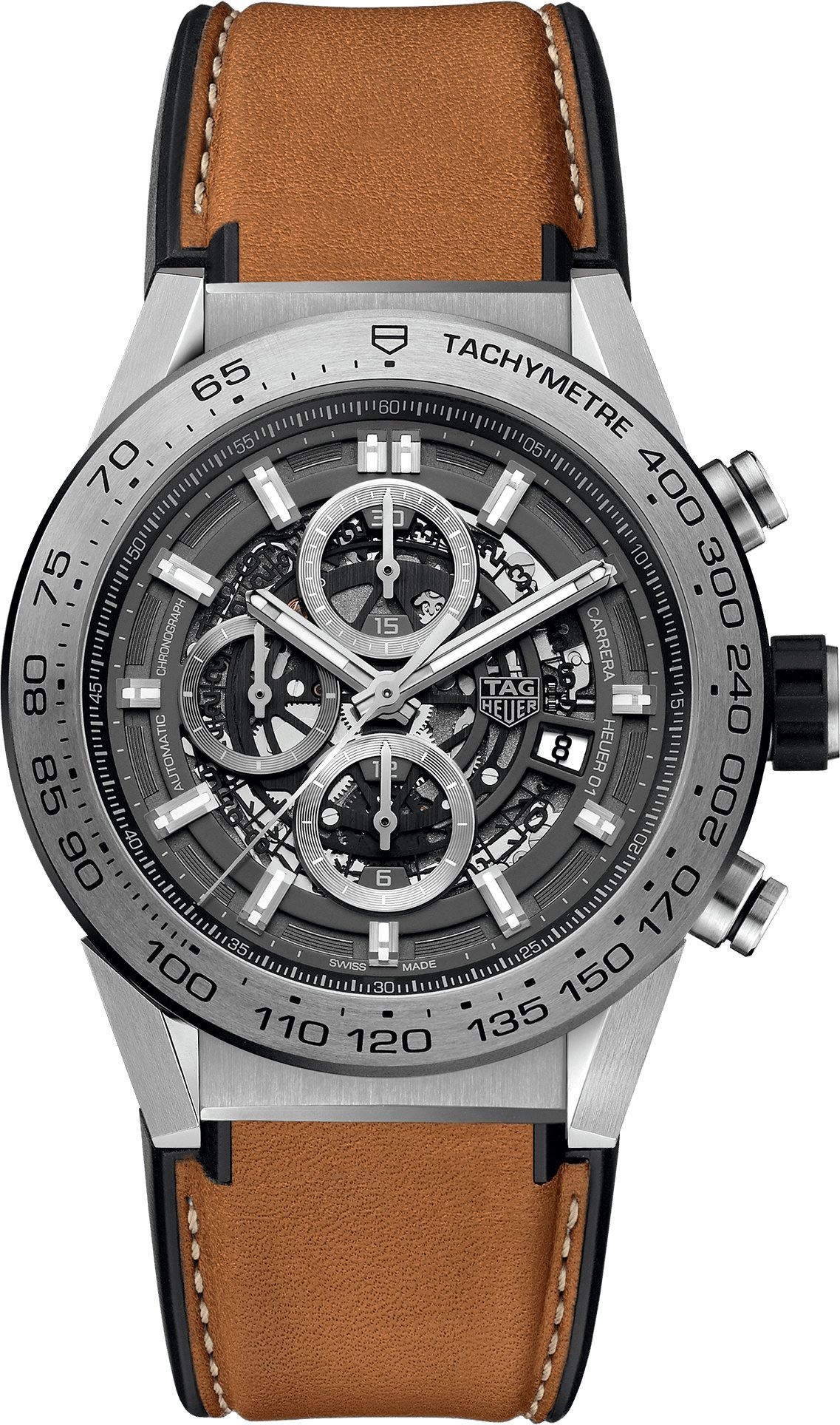 TAG Heuer Carrera Calibre Heuer 01 Grey Dial 45 mm Automatic Watch For Men - 1