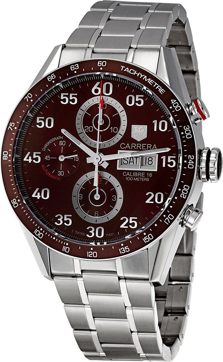 TAG Heuer Calibre 16 Day Date 43 mm Watch in Brown Dial For Men - 1