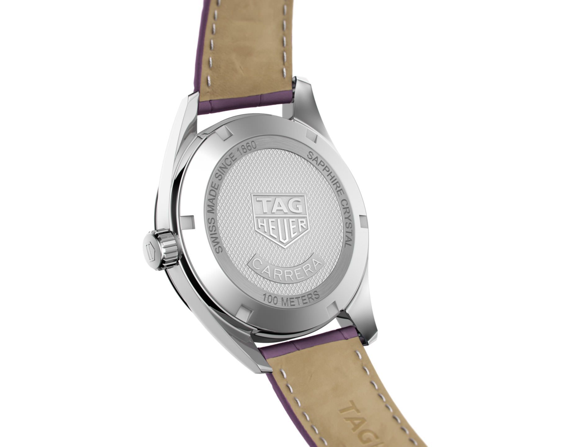 TAG Heuer Carrera  Purple Dial 36 mm Quartz Watch For Women - 3
