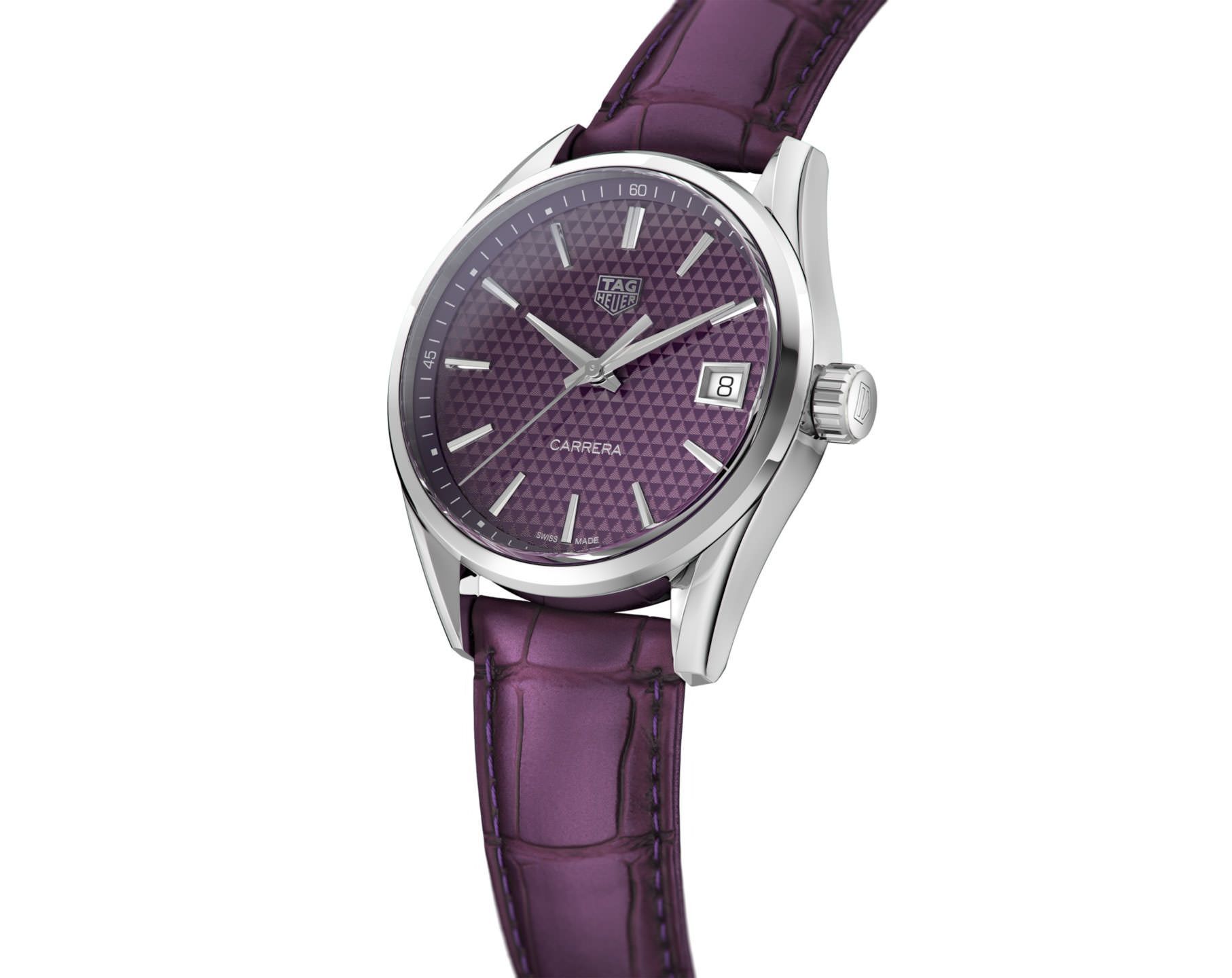 TAG Heuer Carrera  Purple Dial 36 mm Quartz Watch For Women - 5