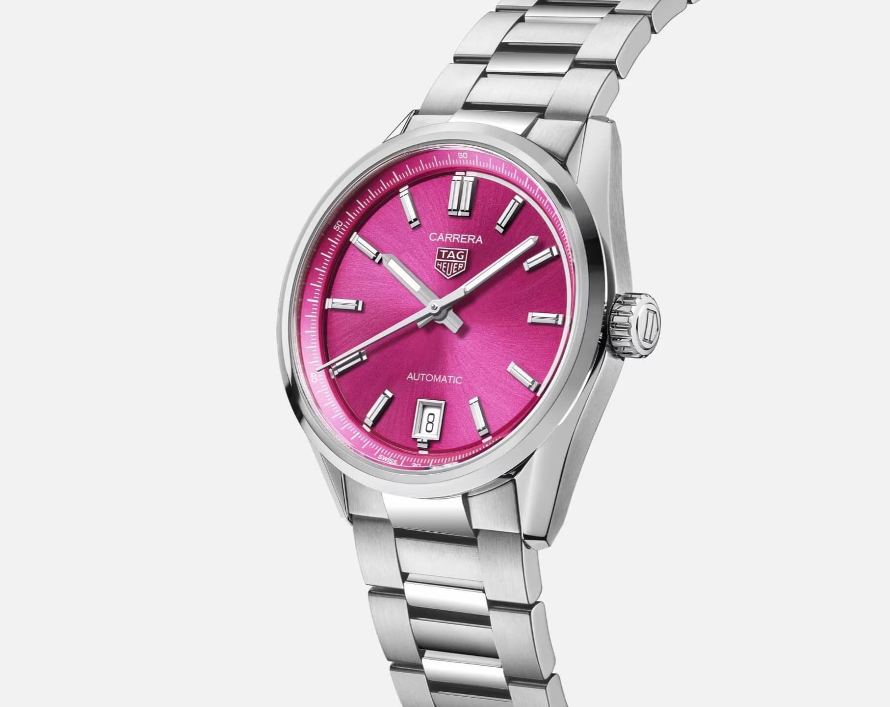 TAG Heuer Carrera  Pink Dial 36 mm Automatic Watch For Women - 3