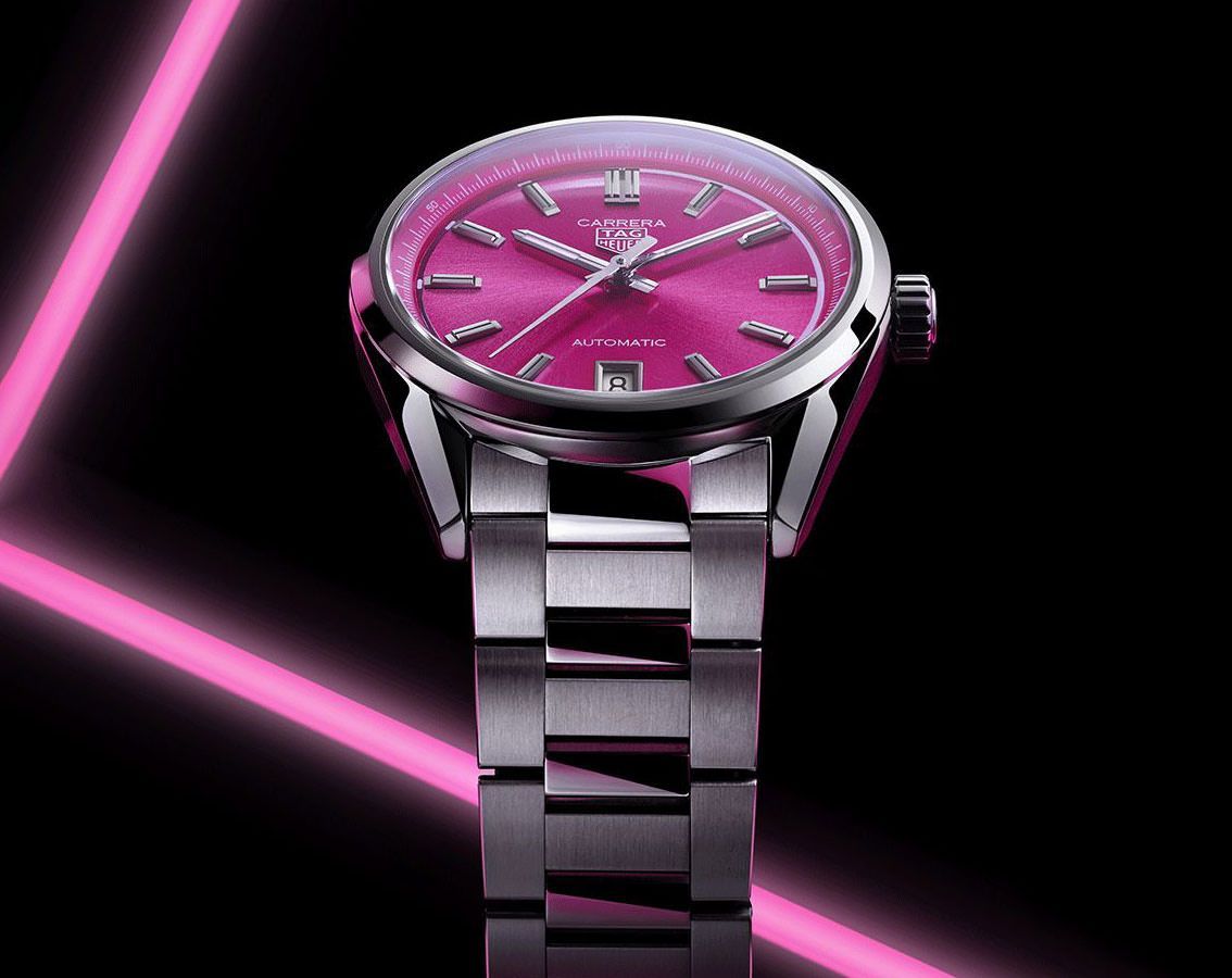 TAG Heuer Carrera  Pink Dial 36 mm Automatic Watch For Women - 7