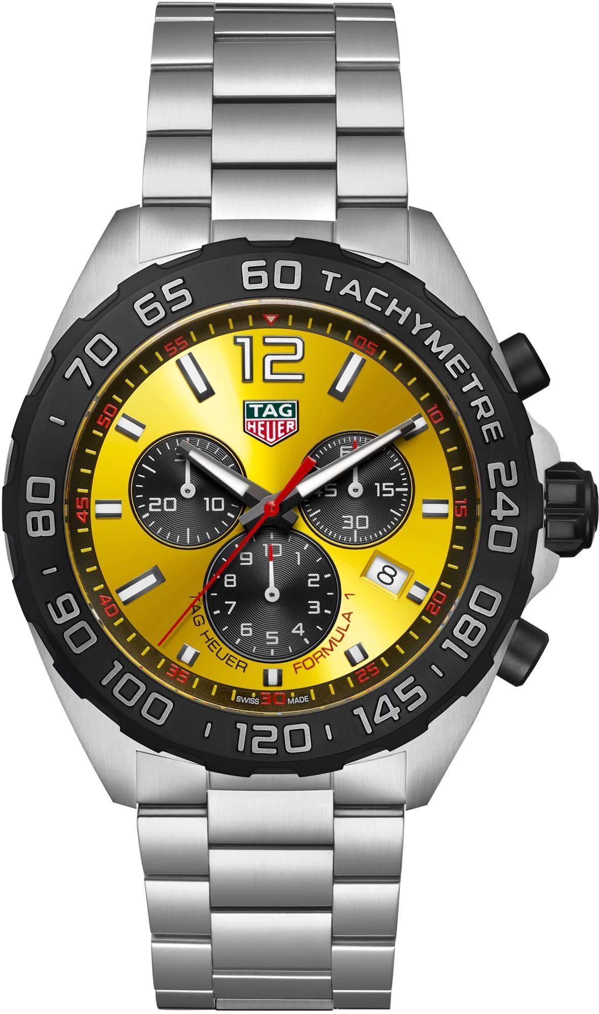 TAG Heuer Formula 1  Yellow Dial 43 mm Quartz Watch For Men - 1