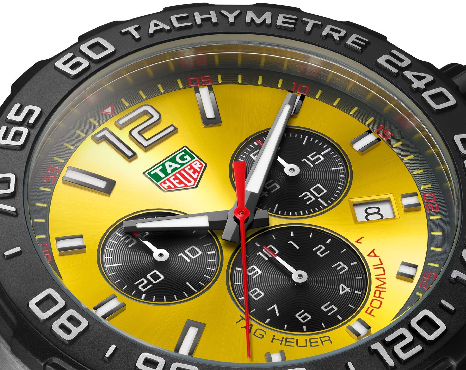 TAG Heuer Formula 1  Yellow Dial 43 mm Quartz Watch For Men - 4