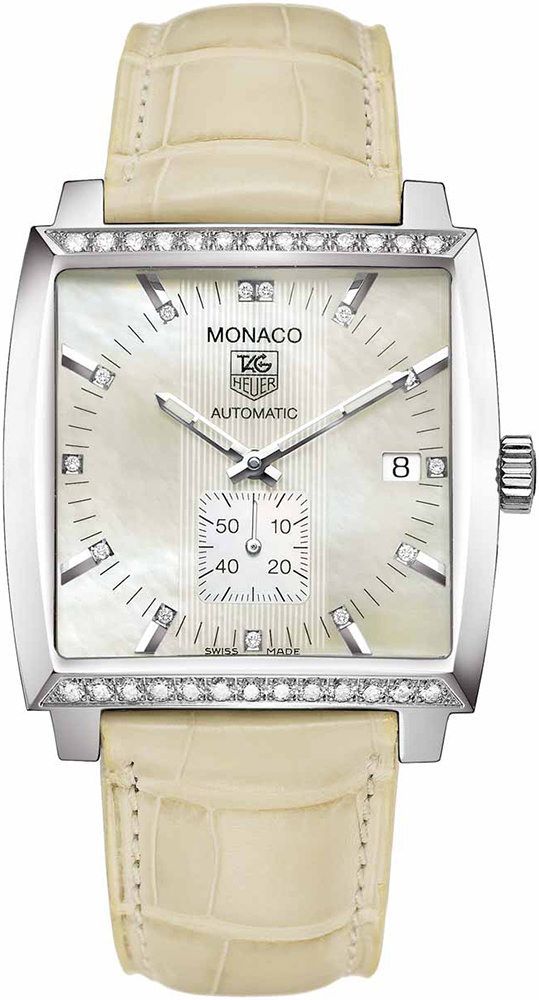 TAG Heuer Monaco Calibre 6 MOP Dial 37 mm Automatic Watch For Women - 1