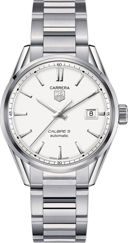 TAG Heuer Carrera Calibre 5 Silver Dial 39 mm Automatic Watch For Men - 1