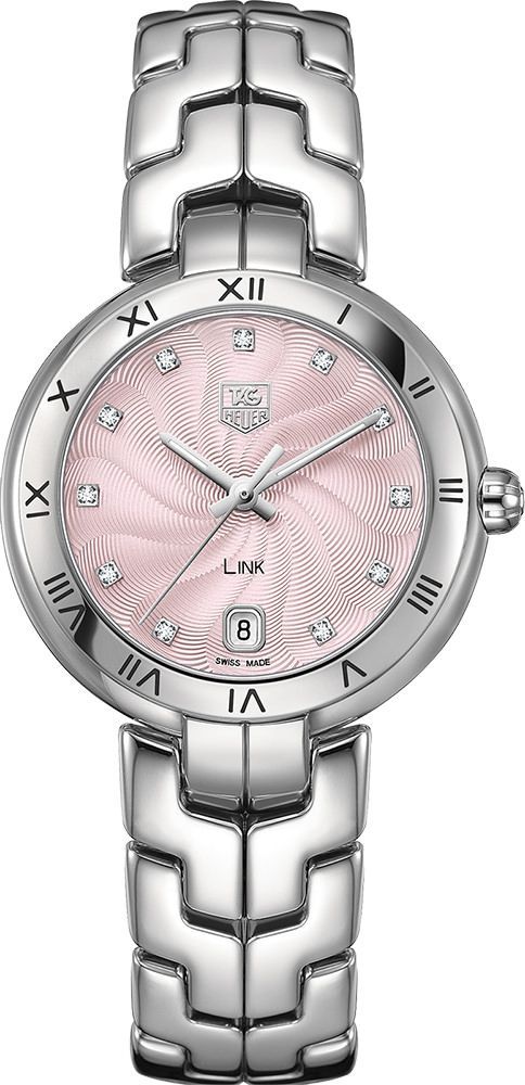 TAG Heuer Link  Pink Dial 34.5 mm Quartz Watch For Women - 1