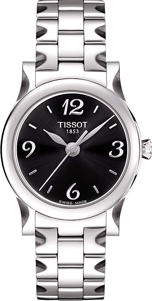 Tissot T-Classic Stylis T Black Dial 28 mm Quartz Watch For Women - 1
