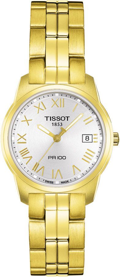 Tissot T-Classic PR 100 Silver Dial 25 mm Quartz Watch For Women - 1