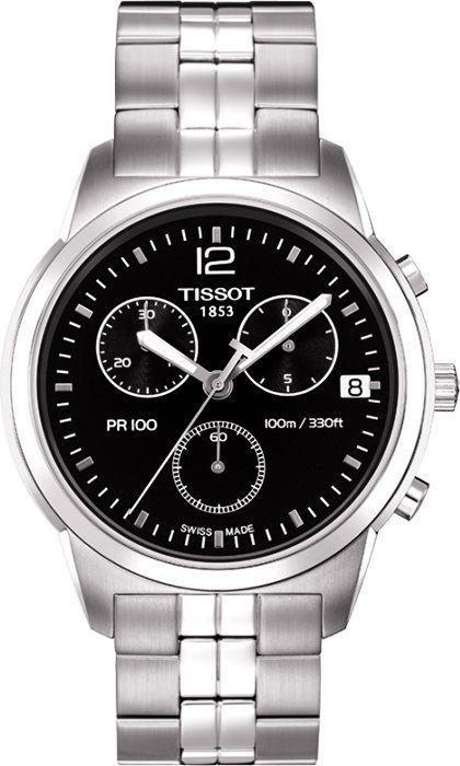 Tissot T-Classic PR 100 Black Dial 40 mm Quartz Watch For Men - 1